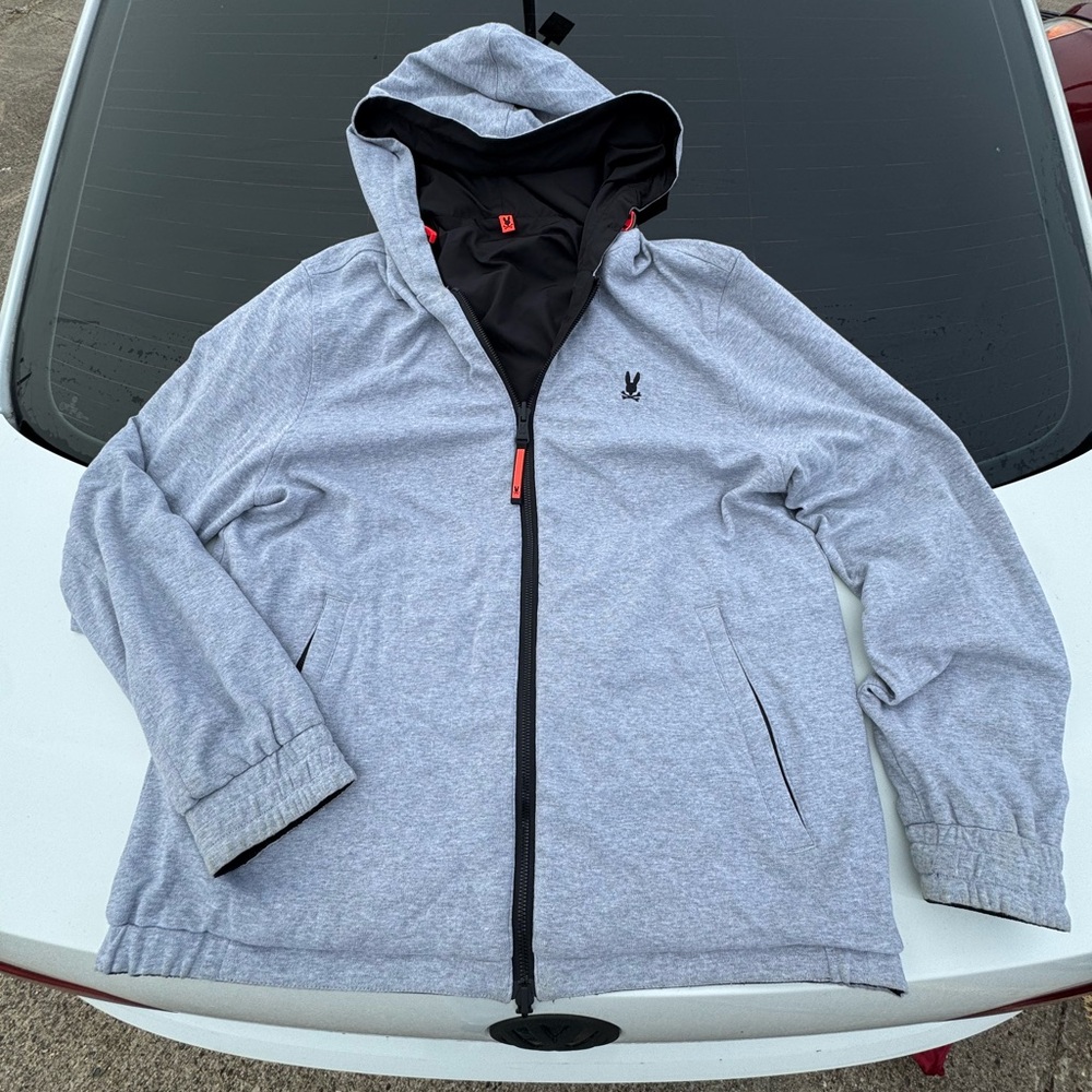 Psycho Bunny Light Gray Hooded Jacket